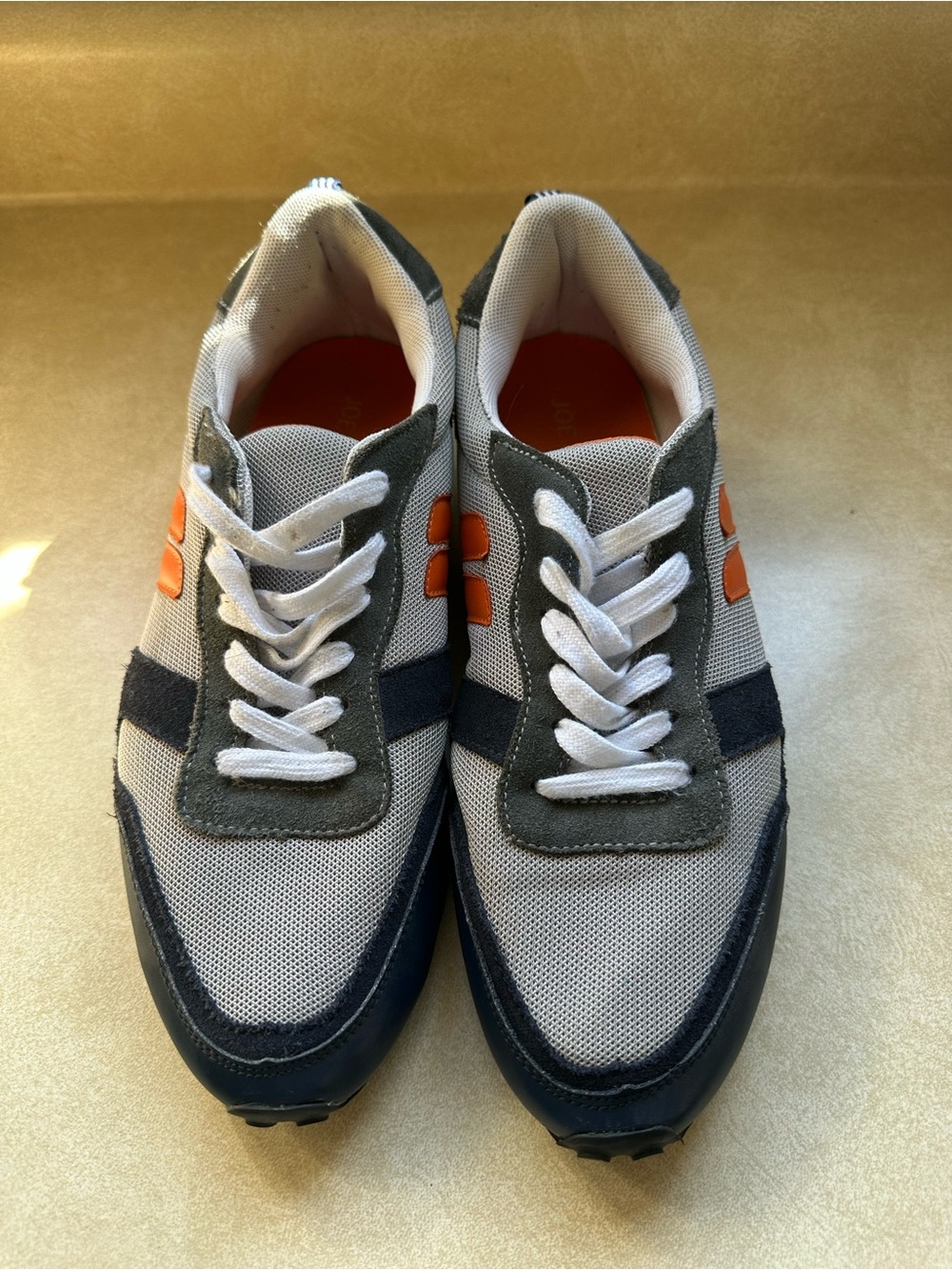 Joe Fresh Gray,Navy and Orange Mesh Lace-Up Sneakers